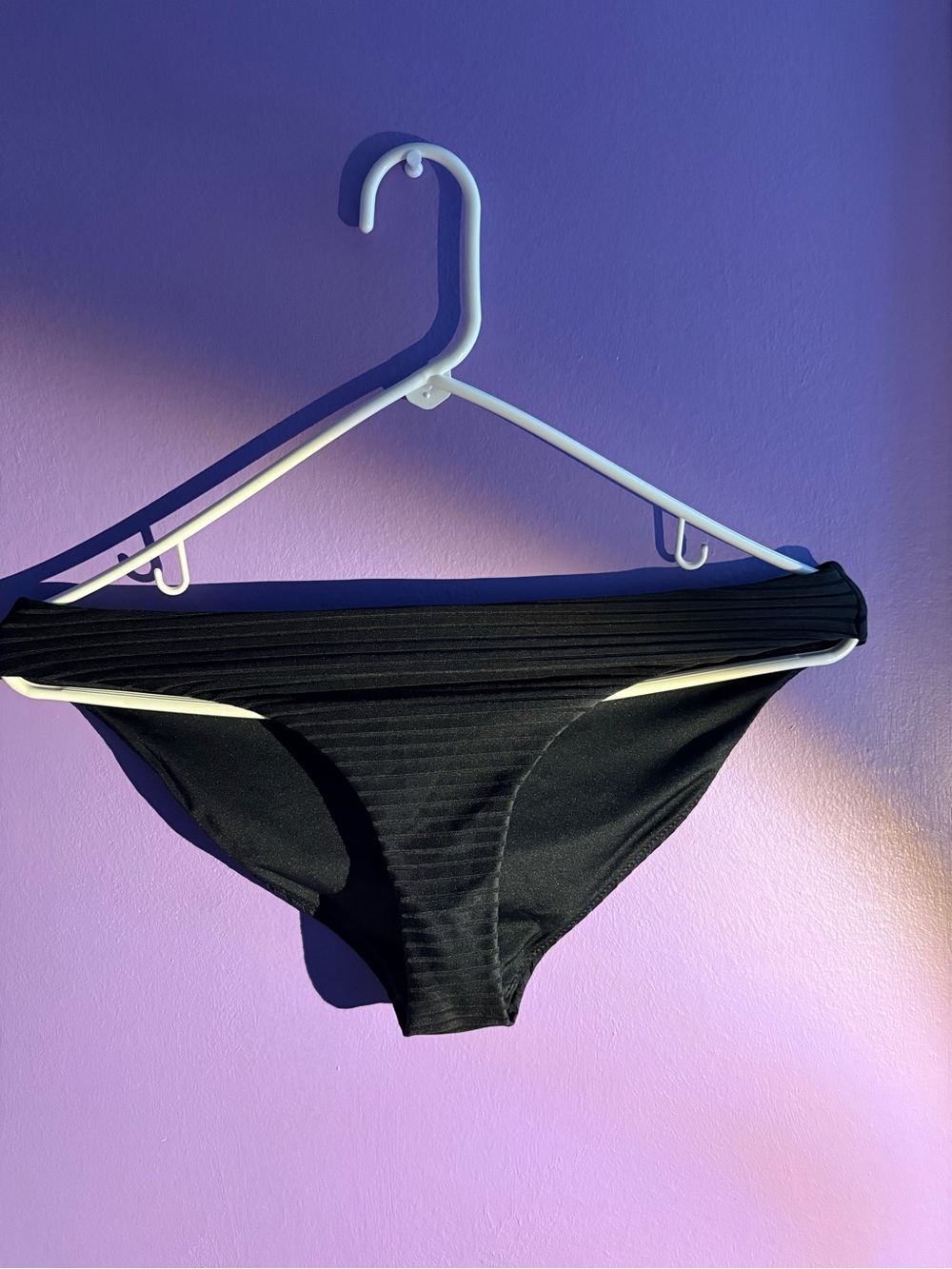 Garage Ribbed Black Bikini Bottoms